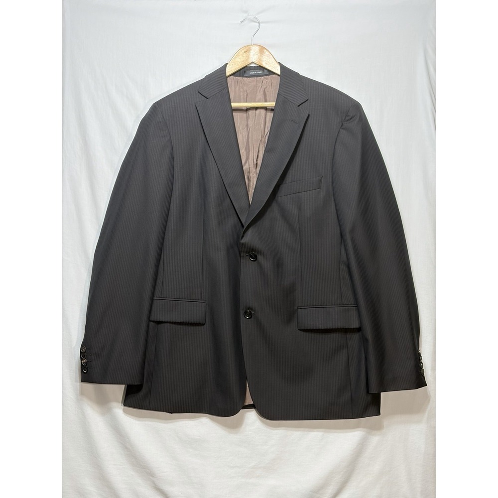 Hugo Boss Blazer 44R Black Pinstripe 100% Virgin Wool Sport Coat Mens Jacket